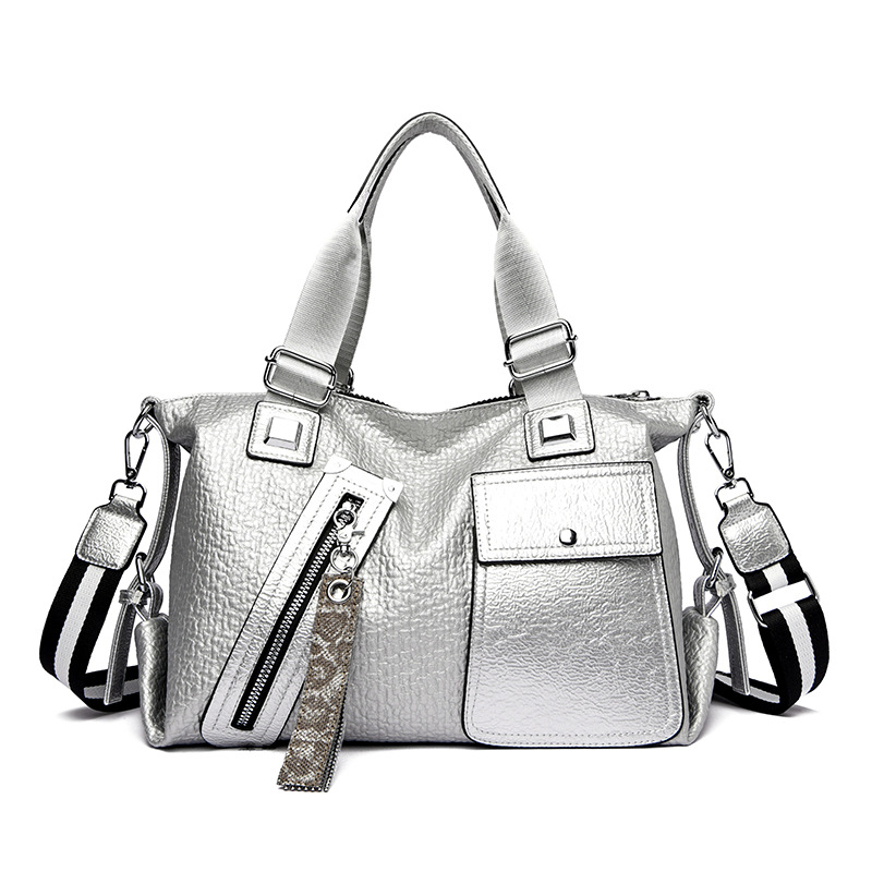 Ženska torba preko ramena Tote – street style, PU materijal, velika kapaciteta, vodoravni kvadratni oblik, otvaranje s kapom, unutarnji džepovi: džep na zip, džep za telefon, džep za ID, dvostruki remeni