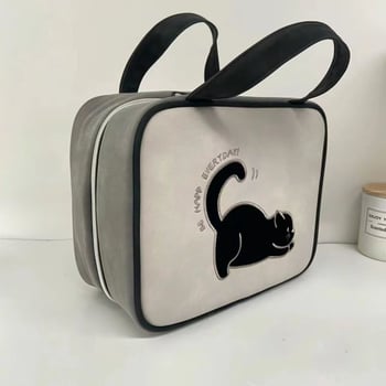 Kožna torbica za šminku, velika kapaciteta, tri u jednom, karikatura životinja, višezonsko skladištenje, zatvarač na zip
