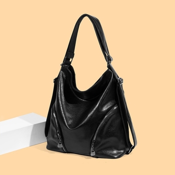 Ženska PU crossbody tote torba – s jednom remenom, zatvarač, podstava od poliestera, pravokutnog oblika