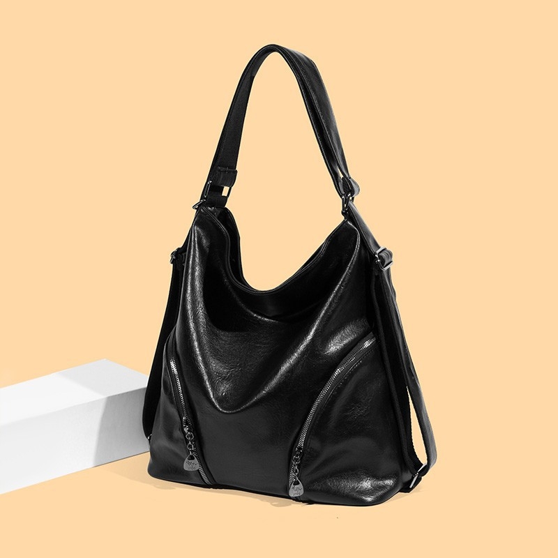 Ženska PU crossbody tote torba – s jednom remenom, zatvarač, podstava od poliestera, pravokutnog oblika