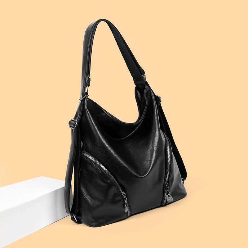 Ženska PU crossbody tote torba – s jednom remenom, zatvarač, podstava od poliestera, pravokutnog oblika