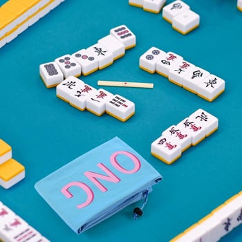 Mahjong torba za skladištenje i putovanja — višefunkcionalna prijenosna kozmetička torba, poliester, podstava poliester, otisak uzorka, zatvarač