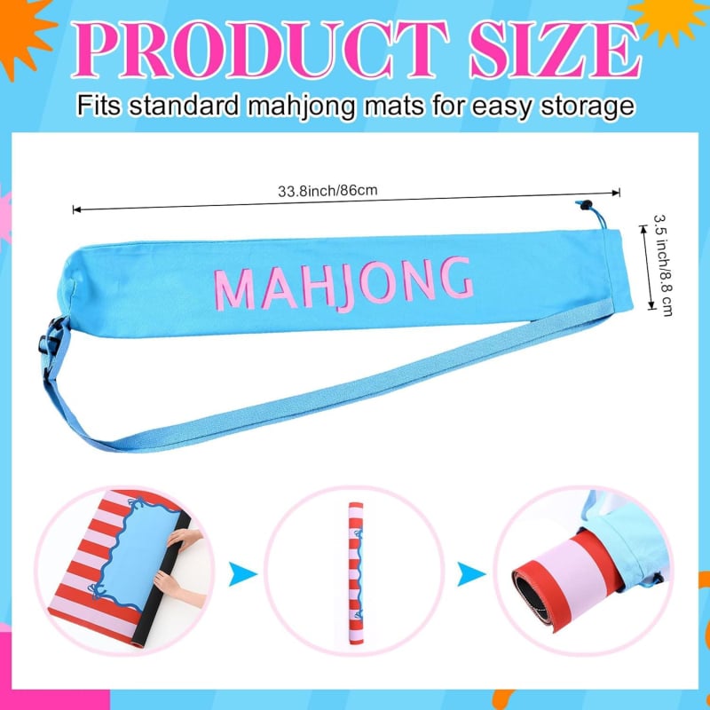 Mahjong torba za skladištenje i putovanja — višefunkcionalna prijenosna kozmetička torba, poliester, podstava poliester, otisak uzorka, zatvarač