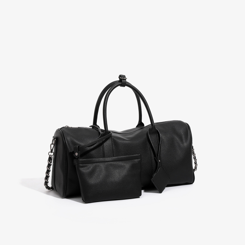 Unisex cestovná taška Boston štýl, valcový tvar, PU materiál, zipsové uzavretie, polyesterová podšívka