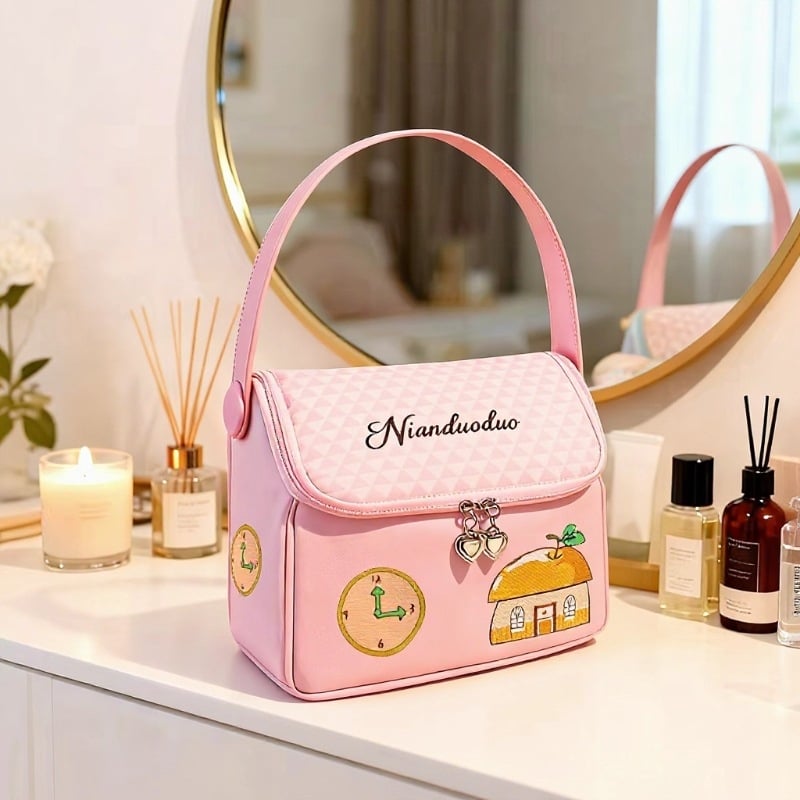 Kozmetička torbica PU - print uzorak, podstava od poliestera, zatvarač, vodootporna