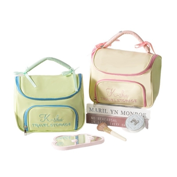 Putna kozmetička torba, velika kapaciteta, vodootporna, PU materijal, podstava od platna, zatvarač
