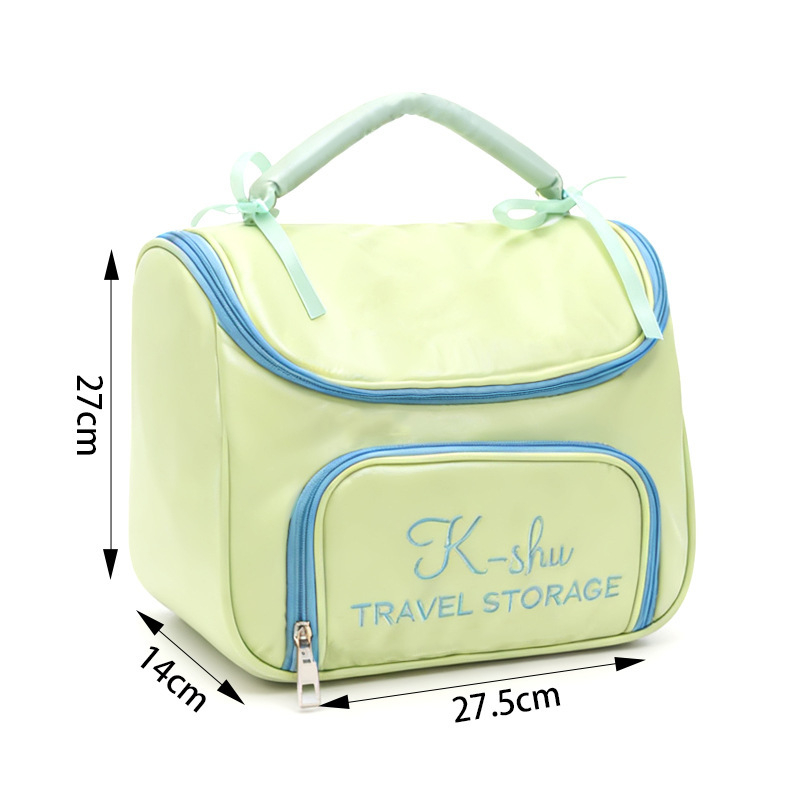 Putna kozmetička torba, velika kapaciteta, vodootporna, PU materijal, podstava od platna, zatvarač