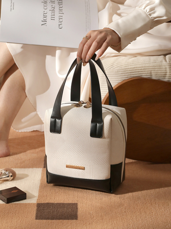 Női kozmetikai táska – hordozható tároló, PU külső, poliészter bélés, Lohastravel, 2025 tavasz