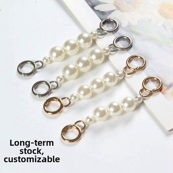 Ζώνη τσάντας/ώμου με επέκταση αλυσίδας από μαργαριριάρια — DIY μακρύτερη αλυσίδα από μαργαριριάρια, κράμα ψευδάργύρου + μαργαριριάρια, καλοκαίρι 2023 κυκλοφορία, κωδικός 26712029202