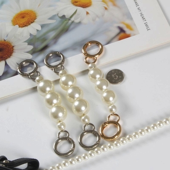 Ζώνη τσάντας/ώμου με επέκταση αλυσίδας από μαργαριριάρια — DIY μακρύτερη αλυσίδα από μαργαριριάρια, κράμα ψευδάργύρου + μαργαριριάρια, καλοκαίρι 2023 κυκλοφορία, κωδικός 26712029202