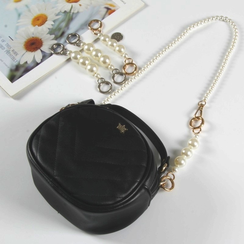 Ζώνη τσάντας/ώμου με επέκταση αλυσίδας από μαργαριριάρια — DIY μακρύτερη αλυσίδα από μαργαριριάρια, κράμα ψευδάργύρου + μαργαριριάρια, καλοκαίρι 2023 κυκλοφορία, κωδικός 26712029202