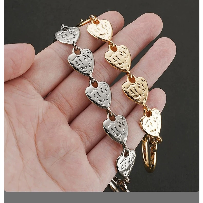 Αλυσίδα επέκτασης για λουρί τσάντας με σχέδιο καρδιάς – κράμα ψευδάργύρου, αξεσουάρ για crossbody/ώμου, άνοιξη 2024