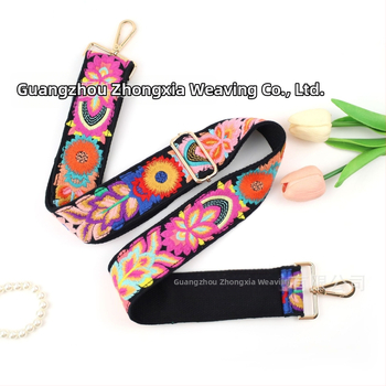 Ιμάντας τσάντας με κέντημα λουλουδιών, βαμβακερό υλικό, στυλ mix‑and‑match, μειώνει το φορτίο