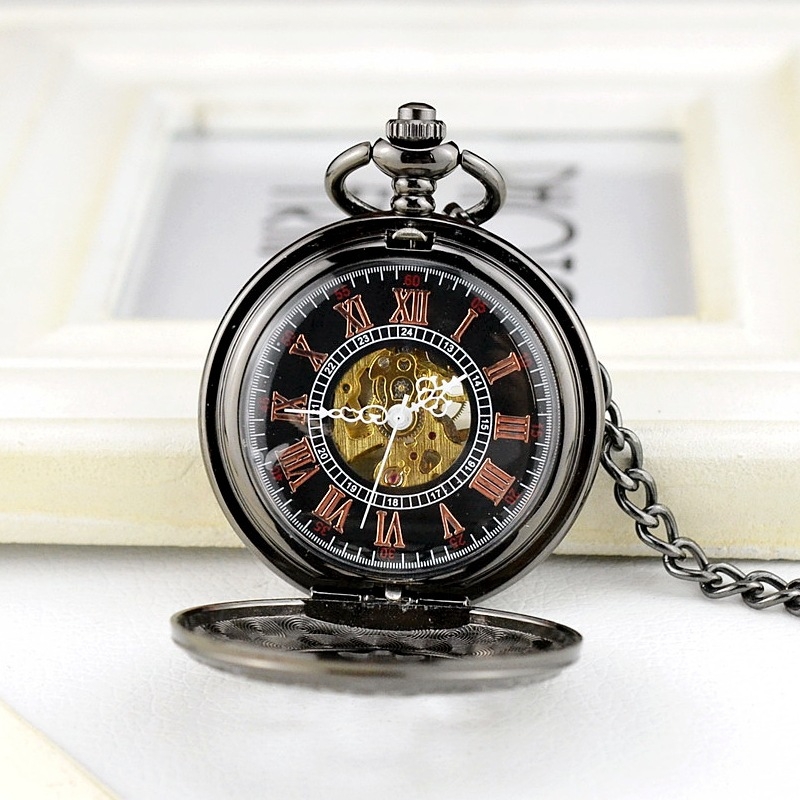 Džepni sat s antičkim skeletnim dizajnom i preklopnim poklopcem – Model 039; Kućište: legura; Remen: legura; Staklo: mineralno ojačano staklo; Stil: Antik