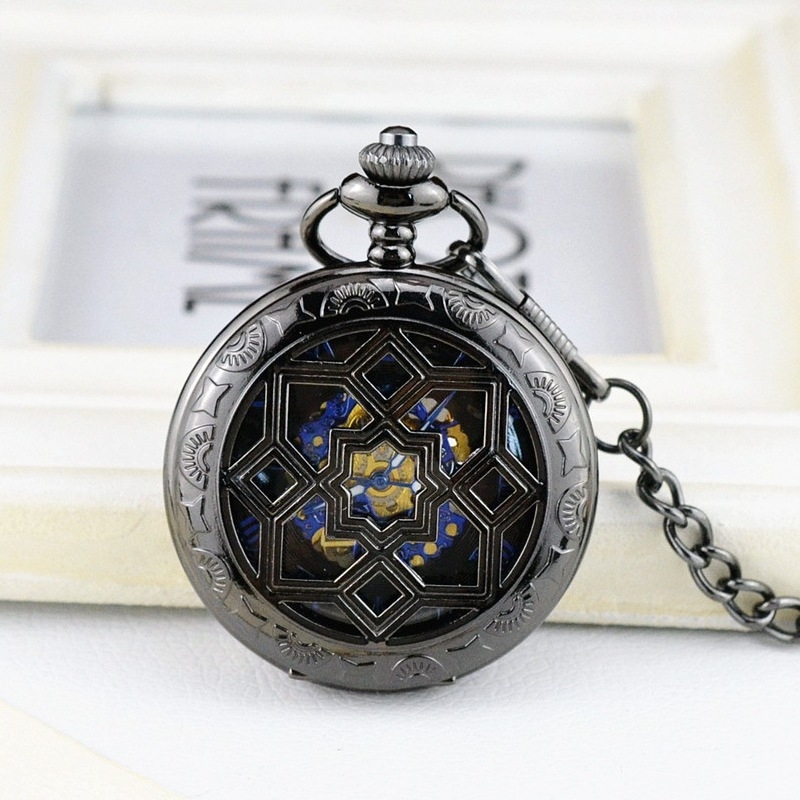 Džepni sat s antičkim skeletnim dizajnom i preklopnim poklopcem – Model 039; Kućište: legura; Remen: legura; Staklo: mineralno ojačano staklo; Stil: Antik