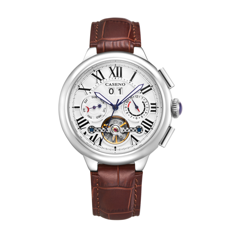 Caseno 6996G Automatski Tourbillon muški sat s nehrđajućim čeličnim kaišem, DL6030 Seagull pokret, safirno staklo, vodootpornost 30 m