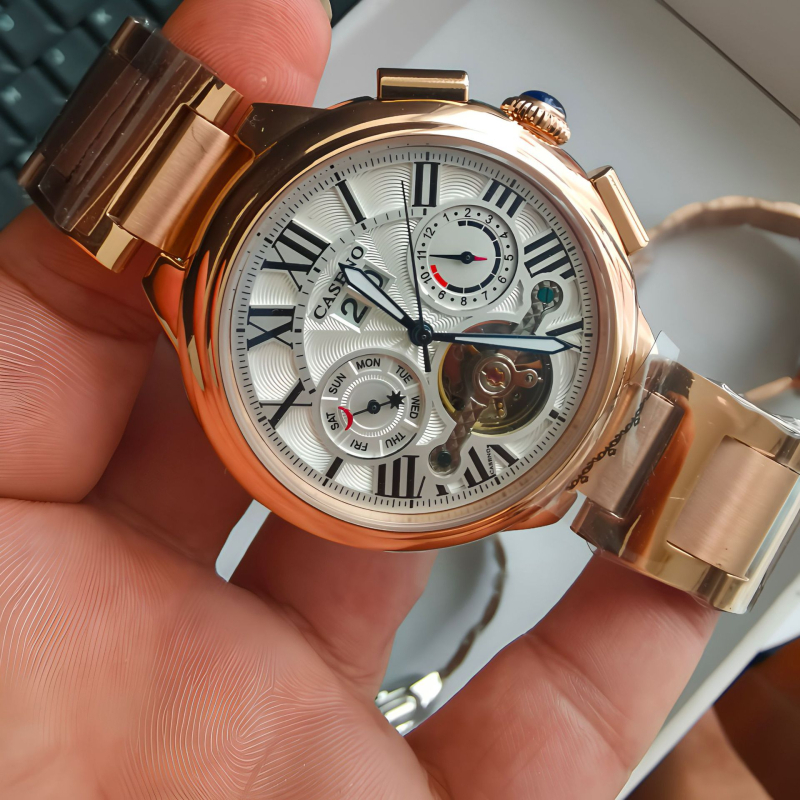 Caseno 6996G Automatski Tourbillon muški sat s nehrđajućim čeličnim kaišem, DL6030 Seagull pokret, safirno staklo, vodootpornost 30 m