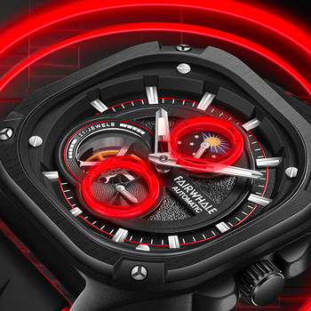Ceas mecanic Mark Fairwhale – Tourbillon, Fază Lunii, Rezistență la apă 30m, Mișcare 6490