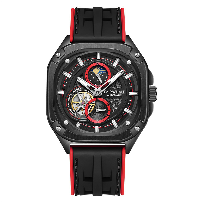Ceas mecanic Mark Fairwhale – Tourbillon, Fază Lunii, Rezistență la apă 30m, Mișcare 6490