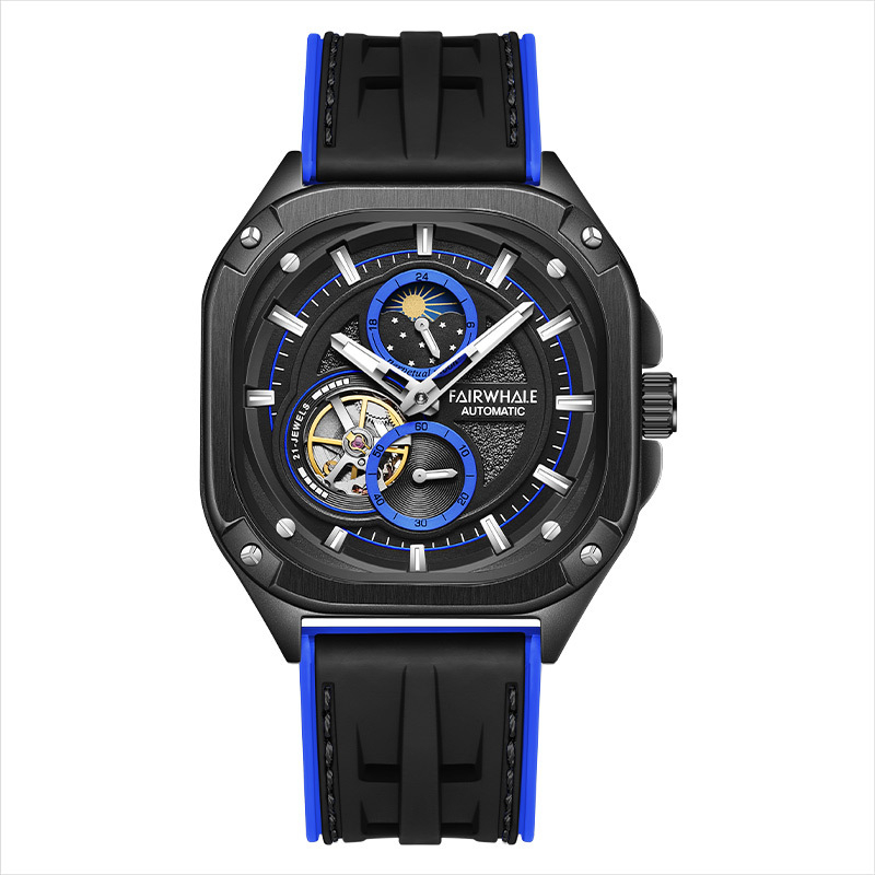 Ceas mecanic Mark Fairwhale – Tourbillon, Fază Lunii, Rezistență la apă 30m, Mișcare 6490