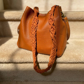 Λουρί ώμου για κάμερα — χειροποίητο πλεκτό, μποέμικο στυλ, αναπνεύσιμο βαμβακερό νήμα, υπερ-ελαφρύ, μονόχρωμο σχέδιο