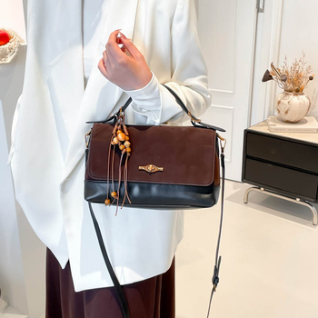 Τσάντα χιαστί από PU δέρμα, αστικός μινιμαλισμός, οριζόντιο τετράγωνο σχήμα, μαγνητικό κούμπωμα, θήκη τηλεφώνου