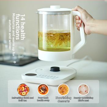 Health Pot Olk-ysh1000a-1, tilpums 1–1.5 L, borosilikāta stikla korpuss, mikroprocesora vadība, elektroniskais termostats