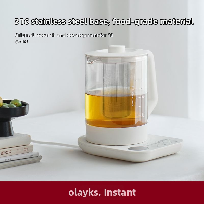 Health Pot Olk-ysh1000a-1, tilpums 1–1.5 L, borosilikāta stikla korpuss, mikroprocesora vadība, elektroniskais termostats