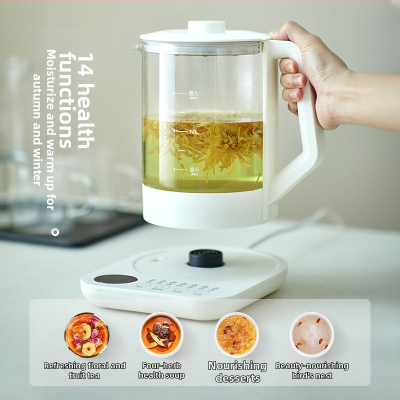 Health Pot Olk-ysh1000a-1, tilpums 1–1.5 L, borosilikāta stikla korpuss, mikroprocesora vadība, elektroniskais termostats