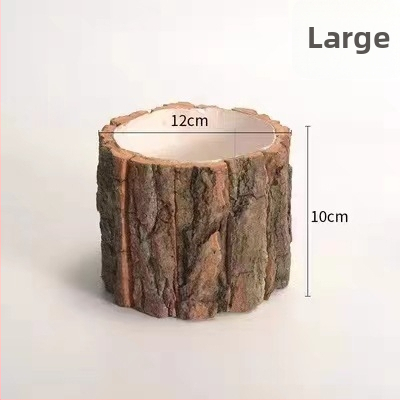 Rankų darbo medžio žievės statinė sukulentams, dekoratyvinė gėlių vazonas iš pintų medienos trupinių