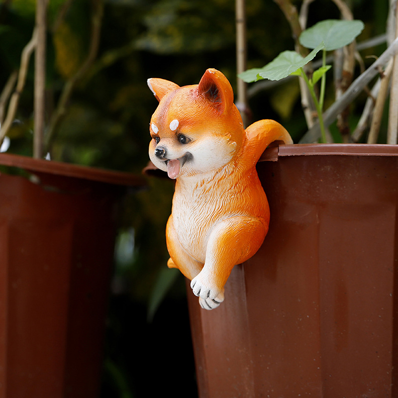 Viseći bonsai lonac s motivom šteneta | Materijal: smola; Marka: Guoxuan; Kategorija: radovi od smole; Stil: kineski stil; Tip materijala: plastika, smola