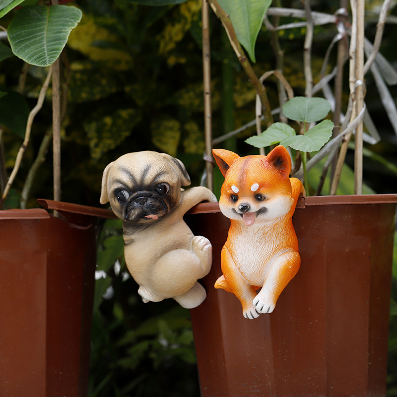 Viseći bonsai lonac s motivom šteneta | Materijal: smola; Marka: Guoxuan; Kategorija: radovi od smole; Stil: kineski stil; Tip materijala: plastika, smola