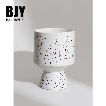 Keramički lonac za cvijeće, ručno izrađen, moderni minimalistički stil, obojena glazura, za stolnu upotrebu