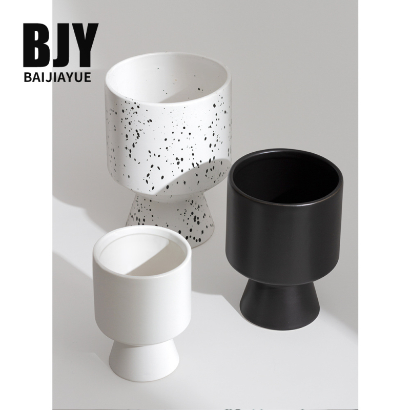 Keramički lonac za cvijeće, ručno izrađen, moderni minimalistički stil, obojena glazura, za stolnu upotrebu