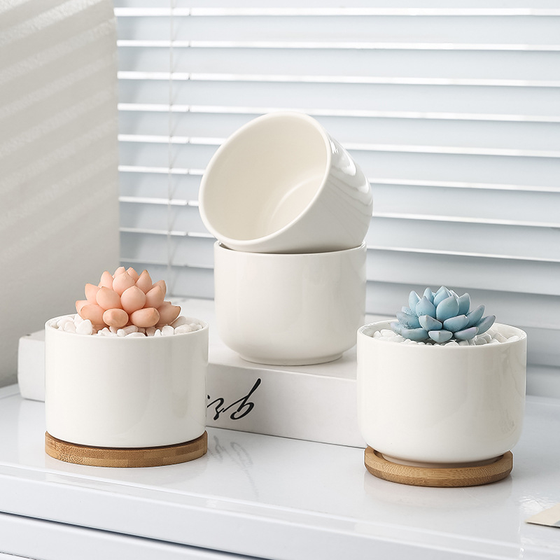Minimalistička keramička posuda za sukulente, stolna posuda, jednostavan stil za kućni dekor