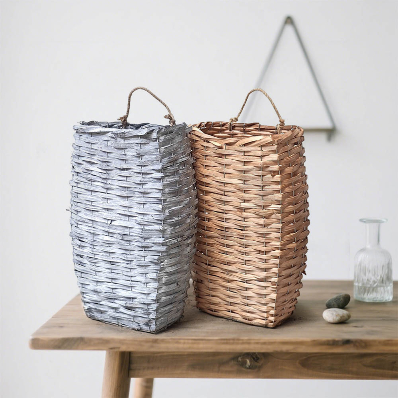 Χειροποίητο πλεκτό καλάθι από αμπέλι για τοίχο/γραφείο/δάπεδο – διακοσμητικό αποξηραμένων λουλουδιών, παραδοσιακό στυλ, αεροδιαπερατό και βιοδιασπώμενο