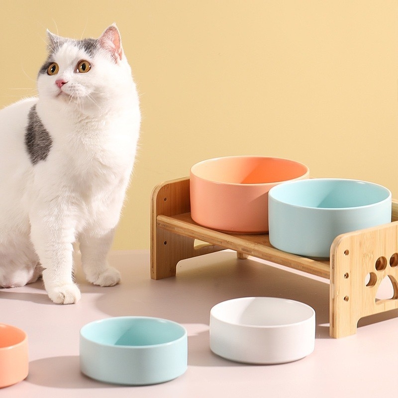 Bambus držač zdjele za mačku i stol za hranjenje — Podešavanje zaštitnika vrata, stol za hranjenje za mačke i pse; Materijal: 20213; Podrijetlo: Čaozhou; Pakiranje: 10