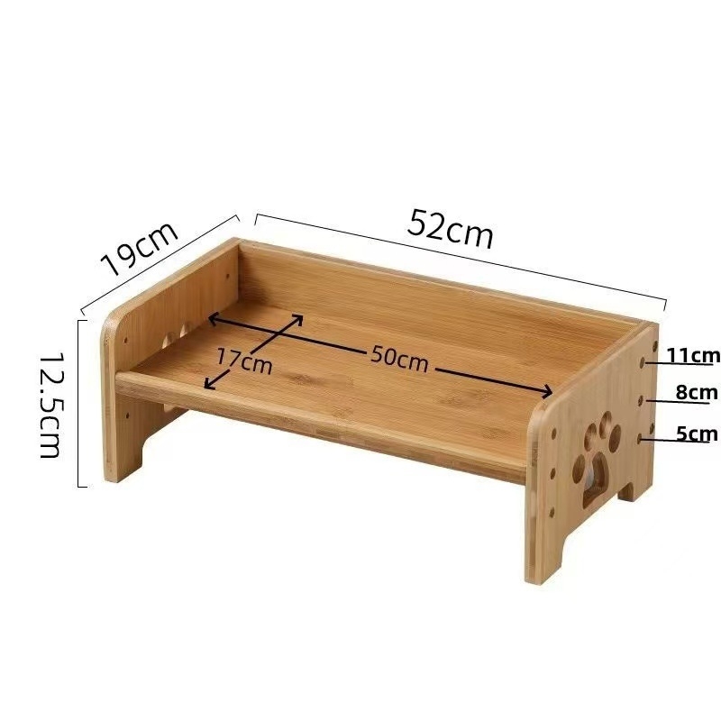 Bambus držač zdjele za mačku i stol za hranjenje — Podešavanje zaštitnika vrata, stol za hranjenje za mačke i pse; Materijal: 20213; Podrijetlo: Čaozhou; Pakiranje: 10