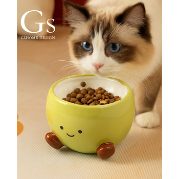 Keramička zdjela za mačke s podignutim stalkom i ravnim otvorom, podrijetlo Čaozhou, branda Crown Scale, posuda za hranu kućnih ljubimaca