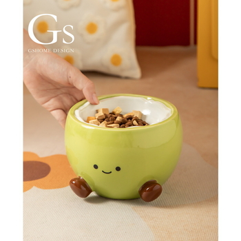 Keramička zdjela za mačke s podignutim stalkom i ravnim otvorom, podrijetlo Čaozhou, branda Crown Scale, posuda za hranu kućnih ljubimaca