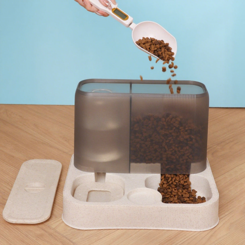 Posuda za hranjenje kućnih ljubimaca sa sporim hranjem i dispenserom vode – prozirni PP materijal, automatsko hranjenje, Lonppet branda, podrijetlo Guangdong, zdjela za mačke i pse