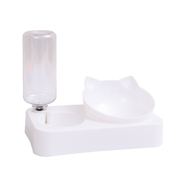 Dvostruka posuda za mačke s automatskom vodom, protiv prevrtanja, plastika