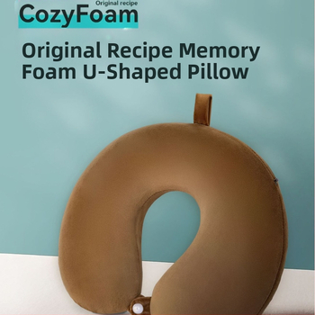 U formos kaklo pagalvė su atminties putomis, minkštas spandex dangtis, 360° kaklo stuburo palaikymas, dvigubas viršūnės palaikymas, V kampo smakro palaikymas.