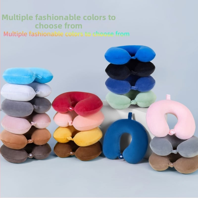 U formos kaklo pagalvė su atminties putomis, minkštas spandex dangtis, 360° kaklo stuburo palaikymas, dvigubas viršūnės palaikymas, V kampo smakro palaikymas.