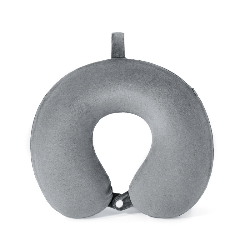 U formos kaklo pagalvė su atminties putomis, minkštas spandex dangtis, 360° kaklo stuburo palaikymas, dvigubas viršūnės palaikymas, V kampo smakro palaikymas.