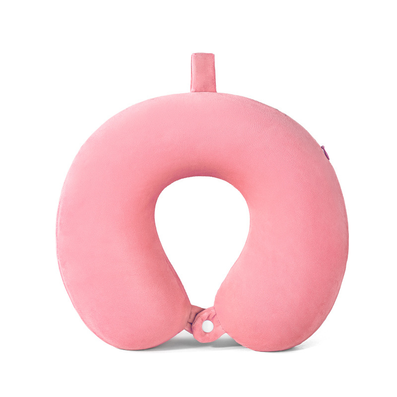 U formos kaklo pagalvė su atminties putomis, minkštas spandex dangtis, 360° kaklo stuburo palaikymas, dvigubas viršūnės palaikymas, V kampo smakro palaikymas.