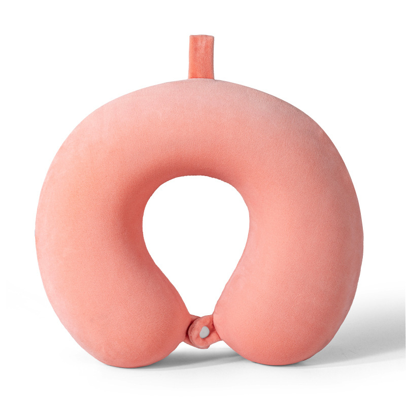 U formos kaklo pagalvė su atminties putomis, minkštas spandex dangtis, 360° kaklo stuburo palaikymas, dvigubas viršūnės palaikymas, V kampo smakro palaikymas.