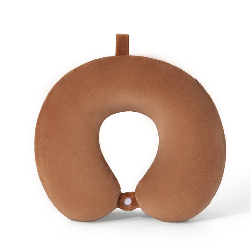 U formos kaklo pagalvė su atminties putomis, minkštas spandex dangtis, 360° kaklo stuburo palaikymas, dvigubas viršūnės palaikymas, V kampo smakro palaikymas.