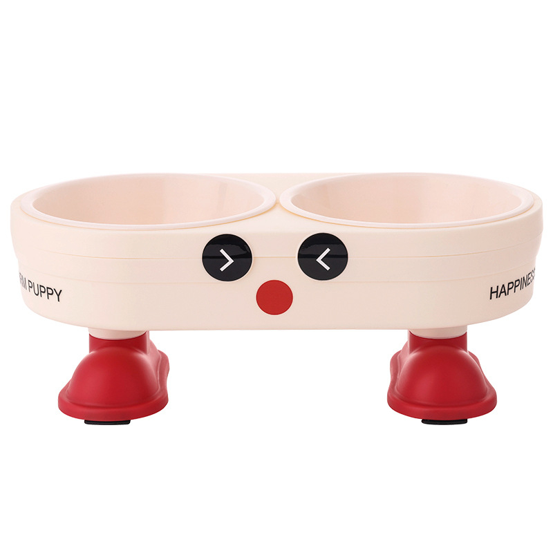 Miska za kućne ljubimce s dvostrukom zdjelom, protivklizna podloga, vanjski plastični dio i unutarnja posuda od nehrđajućeg čelika, marka Urria