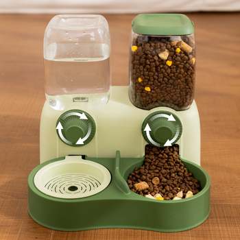 Sve u jednom: viseća hranilica za mačke i posuda za vodu, staklena konstrukcija